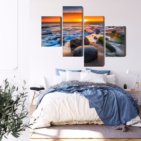 Canvastavla - 3d beach sunset