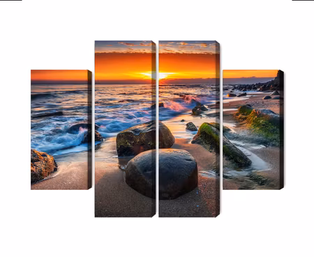 Canvastavla - 3d beach sunset