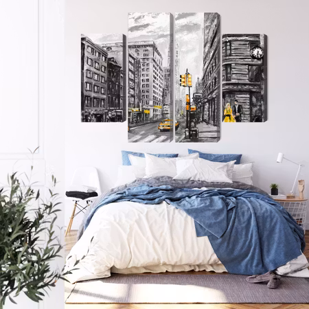 Canvastavla - View of the street of new york