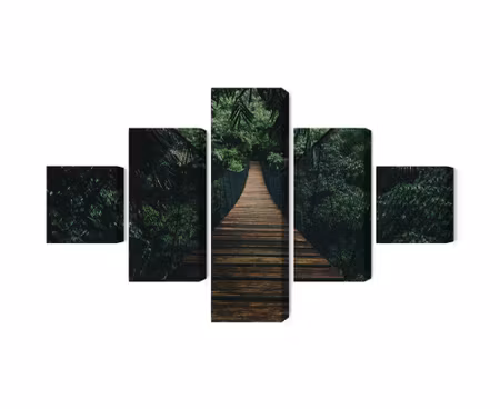 Canvastavla - Wooden suspension bridge in the forest