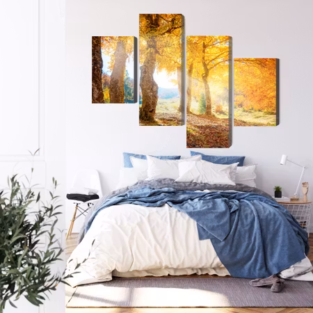 Canvastavla - Sunny autumn forest