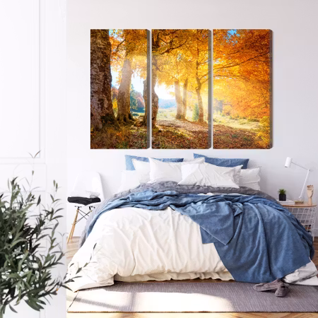 Canvastavla - Sunny autumn forest