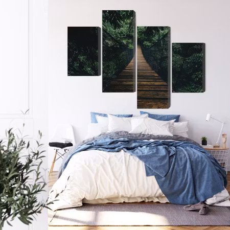 Canvastavla - Wooden suspension bridge in the forest