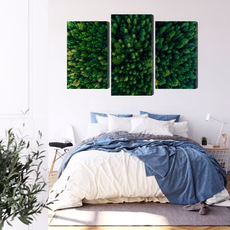 Canvastavla - Aerial view of the green forest