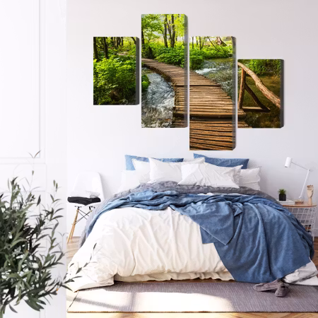 Canvastavla - Wooden pier in the forest