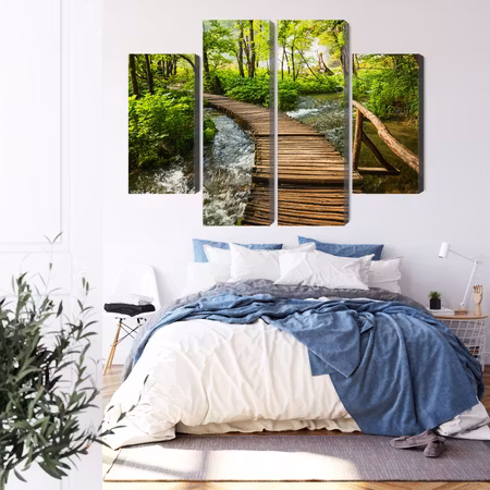 Canvastavla - Wooden pier in the forest