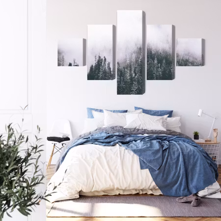 Canvastavla - A forest shrouded in fog