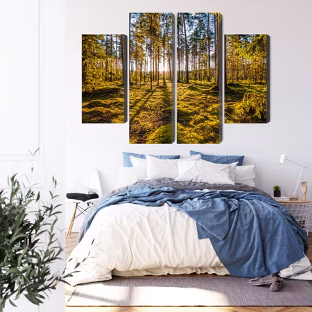 Canvastavla - 3d sunny forest landscape