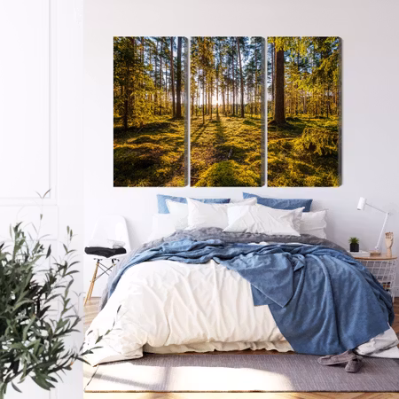 Canvastavla - 3d sunny forest landscape