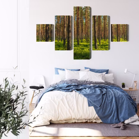 Canvastavla - 3d pine forest