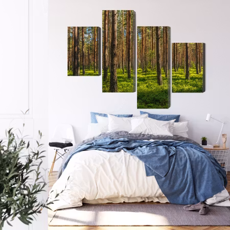 Canvastavla - 3d pine forest