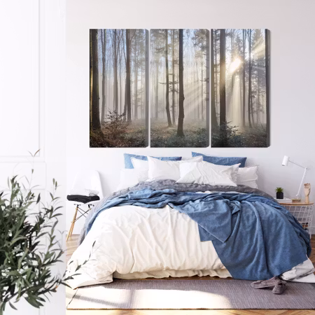 Canvastavla - Sunrise in the woods