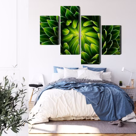 Canvastavla - Green plant on a macro scale