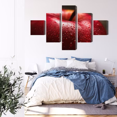 Canvastavla - Red apple on a macro scale