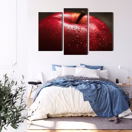Canvastavla - Red apple on a macro scale