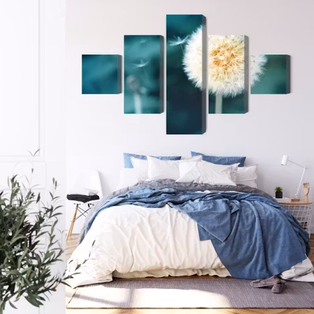 Canvastavla - Dandelion flower close up 3d