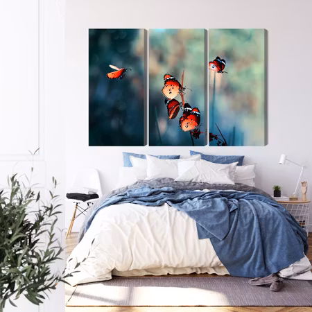 Canvastavla - Colorful butterflies on a macro scale