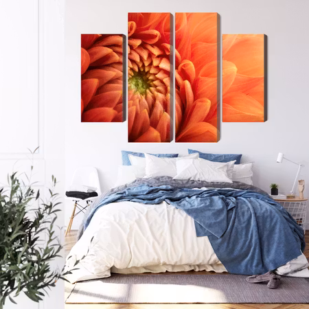 Canvastavla - Orange chrysanthemum on a macro scale