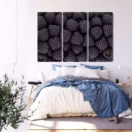 Canvastavla - Blackberries on a macro scale