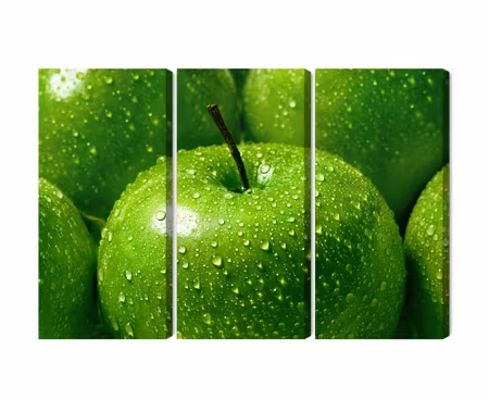 Canvastavla - Green apples on a macro scale