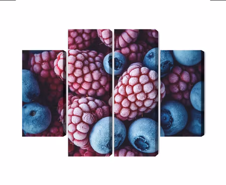 Canvastavla - Frozen blueberries and raspberries