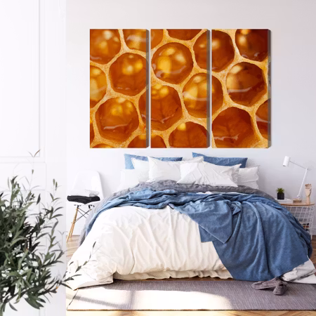 Canvastavla - Honeycomb in macro scale