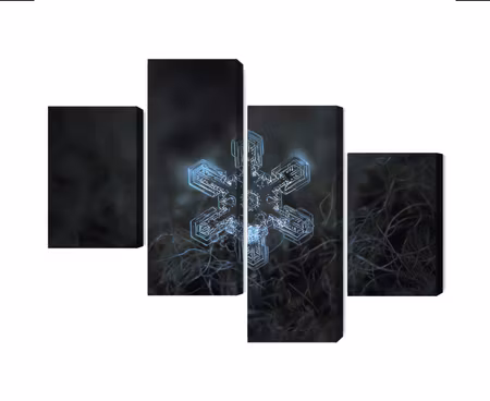 Canvastavla - Snow flake in 3d macro scale