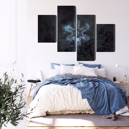 Canvastavla - Snow flake in 3d macro scale