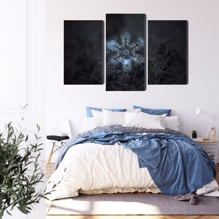 Canvastavla - Snow flake in 3d macro scale