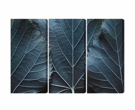 Canvastavla - Leaves with a macro with a 3d effect