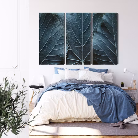 Canvastavla - Leaves with a macro with a 3d effect