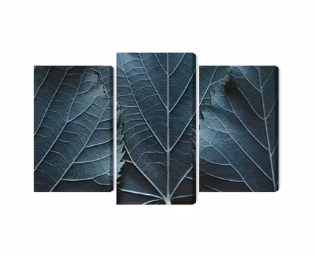 Canvastavla - Leaves with a macro with a 3d effect