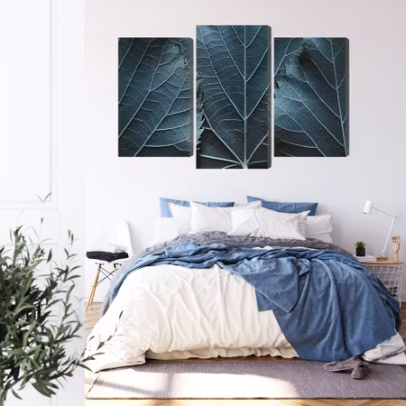 Canvastavla - Leaves with a macro with a 3d effect