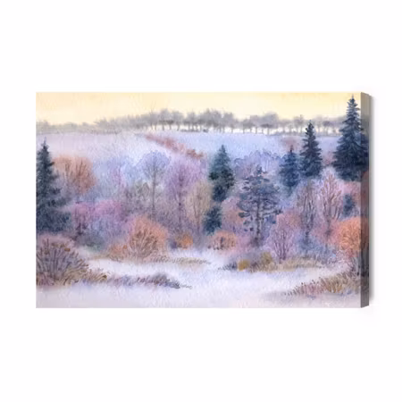 Canvastavla - Winter forest in the valley