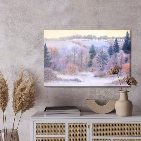 Canvastavla - Winter forest in the valley