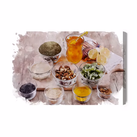 Canvastavla - Spices, herbs and honey
