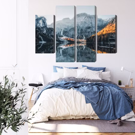 Canvastavla - Italian lake braies 3d