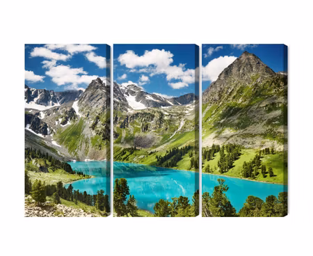 Canvastavla - Crystalline lake in the mountains 3d