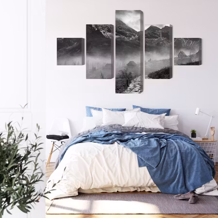 Canvastavla - Hala g?sienicowa in black and white