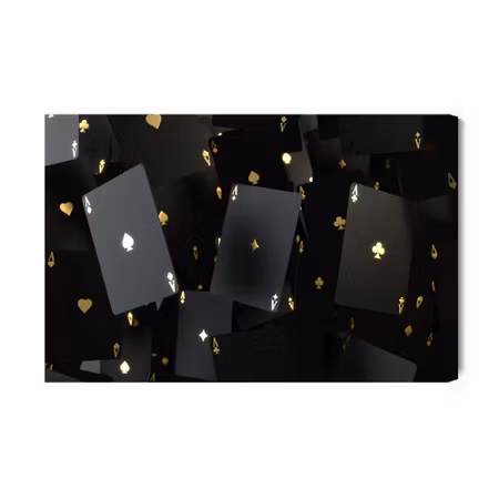 Canvastavla - Floating black cards