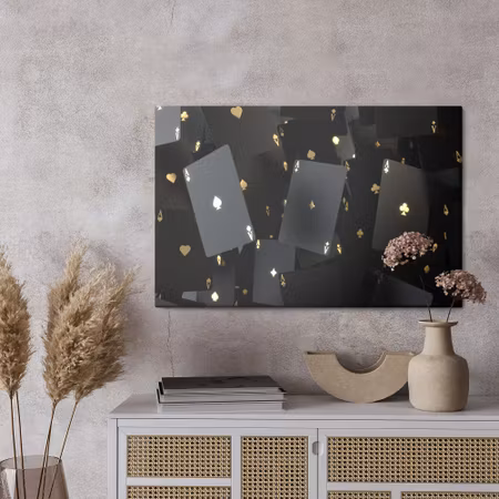 Canvastavla - Floating black cards