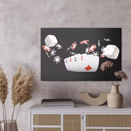Canvastavla - Aces with chips