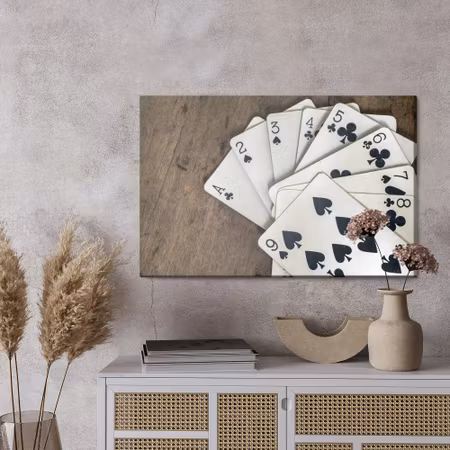 Canvastavla - Cards with black symbols