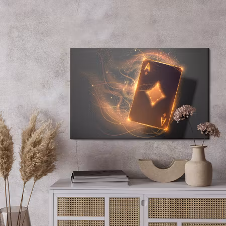 Canvastavla - Ace with fire effect