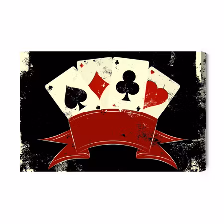 Canvastavla - Vintage card symbols