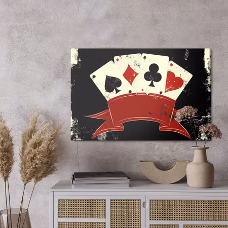 Canvastavla - Vintage card symbols