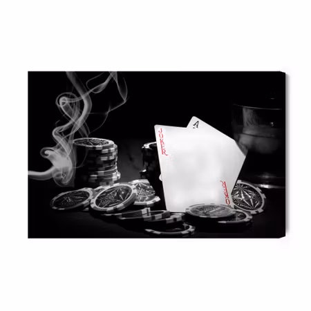 Canvastavla - Poker set