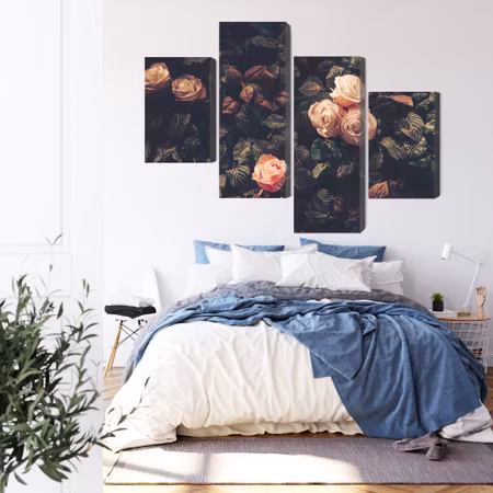 Canvastavla - Pastel roses in vintage style