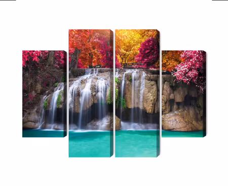 Canvastavla - A waterfall in the deep forest