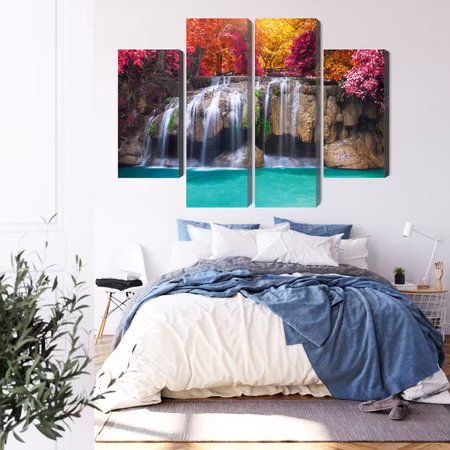 Canvastavla - A waterfall in the deep forest